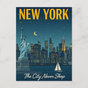 Die Stadt schläft nie in New York. Postkarte