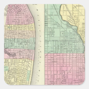 Die Stadt St. Louis Missouri Quadratischer Aufkleber