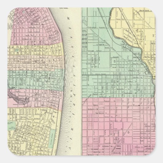 Die Stadt St. Louis Missouri Quadratischer Aufkleber (Vorderseite)