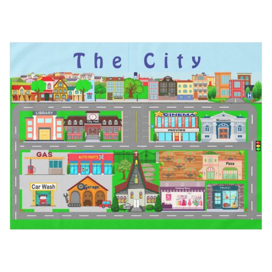 Die Stadt Tischdecke (Vorderseite (Horizontal))