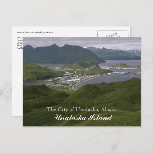 Die Stadt Unalaska, Alaska Postkarte (Vorne/Hinten)