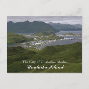Die Stadt Unalaska, Alaska Postkarte