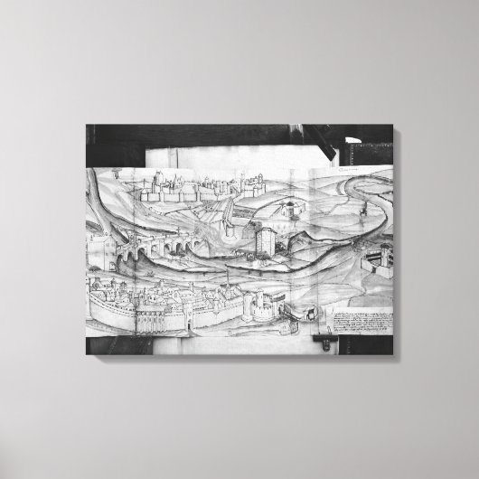 Die Stadt und das Dorf Carcassonne, 1462 Leinwanddruck (Vorderseite)