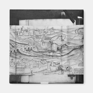 Die Stadt und das Dorf von Carcassonne, 1462 Magnet