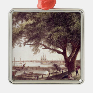 Die Stadt und der Hafen von Philadelphia, von Silbernes Ornament