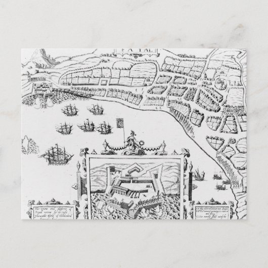 Die Stadt und die Plattform von Fayall Postkarte (Vorderseite)