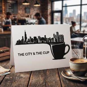 Die Stadt und die Tasse Chicago-Skyline Karte