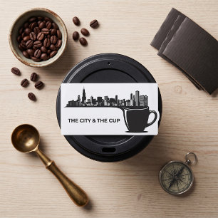 Die Stadt und die Tasse Chicago-Skyline Rechteckiger Aufkleber