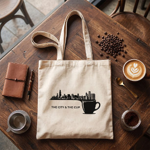Die Stadt und die Tasse Chicago-Skyline Tragetasche