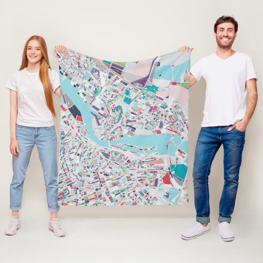 Die Stadt von Amsterdam Fleecedecke (Beispiel)
