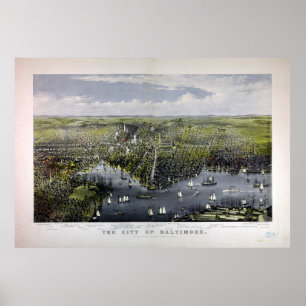 Die Stadt von Baltimore durch Currier u. Ives Poster