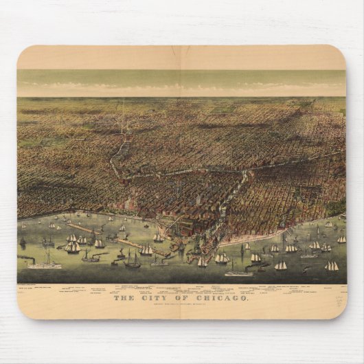 Die Stadt von Chicago durch Ives (1892) Mousepad (Vorne)
