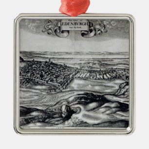 Die Stadt von Edinburgh vom Süden Silbernes Ornament