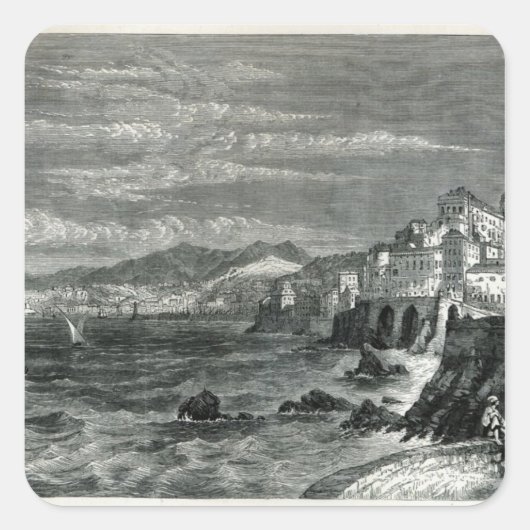 Die Stadt von Genua Quadratischer Aufkleber (Vorderseite)