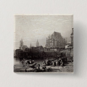 Die Stadt von Köln, graviert von M.J. Sterling Button