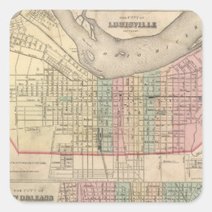 Die Stadt von Louisville, Kentucky Quadratischer Aufkleber