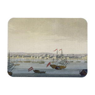 Die Stadt von Paramaribo (Farbstich) Magnet