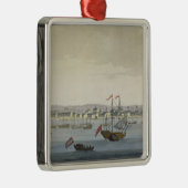 Die Stadt von Paramaribo (Farbstich) Silbernes Ornament (Rechts)