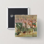 Die Stadt von Prato (Fresko) Button (Vorne & Hinten)
