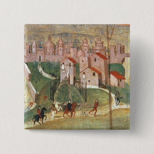 Die Stadt von Prato (Fresko) Button (Vorderseite)