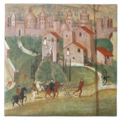 Die Stadt von Prato (Fresko) Fliese (Vorderseite)