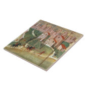 Die Stadt von Prato (Fresko) Fliese (Seite)