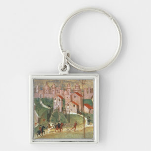 Die Stadt von Prato (Fresko) Schlüsselanhänger