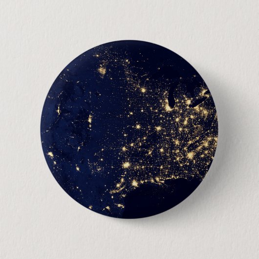Die Stadtbeleuchtung der Staaten nachts. Button (Vorderseite)