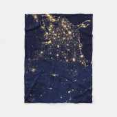 Die Stadtbeleuchtung der Staaten nachts. Fleecedecke (Vorderseite)