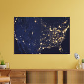 Die Stadtbeleuchtung der Staaten nachts. Leinwanddruck (Insitu (Wohnzimmer))