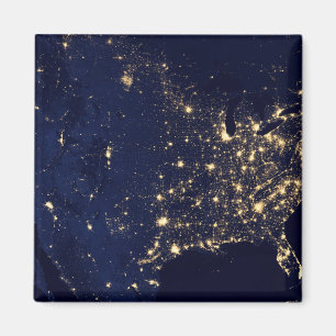 Die Stadtbeleuchtung der Staaten nachts. Magnet