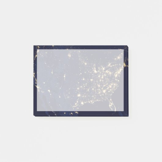 Die Stadtbeleuchtung der Staaten nachts. Post-it Klebezettel (Vorderseite)