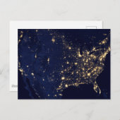 Die Stadtbeleuchtung der Staaten nachts. Postkarte (Vorne/Hinten)