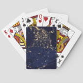 Die Stadtbeleuchtung der Staaten nachts. Spielkarten (Rückseite)