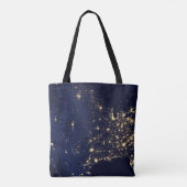 Die Stadtbeleuchtung der Staaten nachts. Tasche (Rückseite)