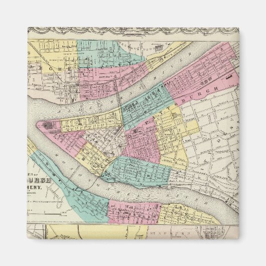 Die Städte Pittsburgh Allegheny Cincinnati Magnet (Vorne)