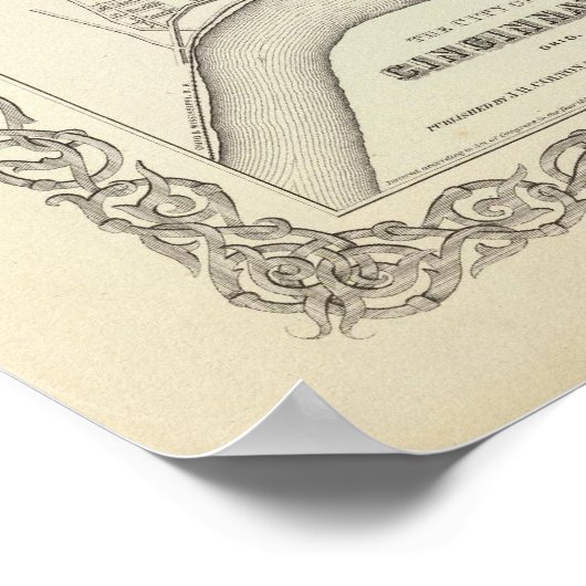 Die Städte Pittsburgh Allegheny Cincinnati Poster (Ecke)