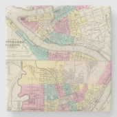 Die Städte von Pittsburgh Allegheny Cincinnati Steinuntersetzer (Vorderseite)