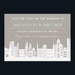Die städtische Stadt rettet die Daten Save The Date<br><div class="desc">Diese städtische Thema sparen die Daten sind großartig für die Paare,  die heiraten in der Stadt. Die Einladungen sind individuell anpassbar und in verschiedenen Farbschemas erhältlich.</div>