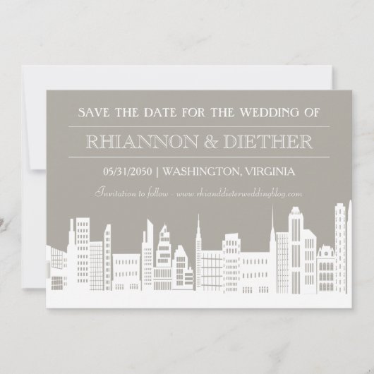 Die städtische Stadt rettet die Daten Save The Date (Vorderseite)