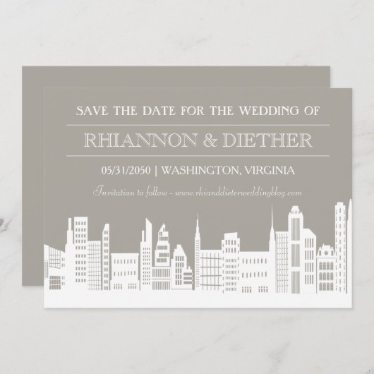 Die städtische Stadt rettet die Daten Save The Date (Vorne/Hinten)