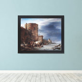 Die Stadtmauer von Haarlem im Winter Leinwanddruck (Insitu (Holzboden))