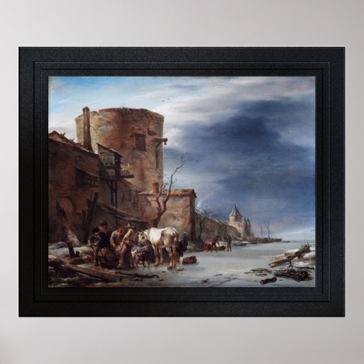 Die Stadtmauer von Haarlem im Winter Poster (Vorne)