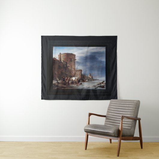 Die Stadtmauer von Haarlem im Winter Wandteppich (Beispiel (Horizontal))