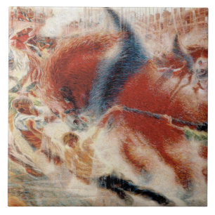 Die Stadtrundgänge (von Umberto Boccioni) Fliese
