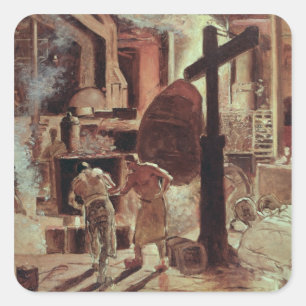 Die Stahlwerke Quadratischer Aufkleber