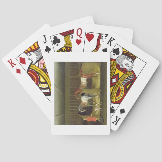 Die Ställe und zwei berühmte Running Pferde gehöre Spielkarten (Rückseite)
