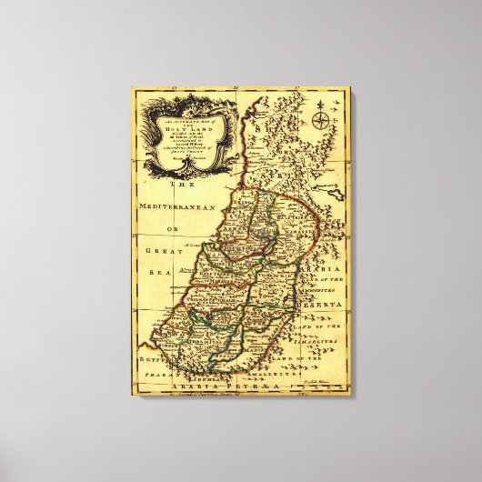 Die Stämme Israels in PalästinaPanoramakarte Leinwanddruck (Vorderseite)