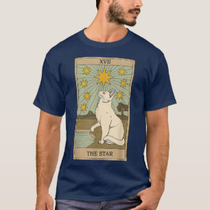 Die Star Tarot Card Meerjungfrau Gothic Cat T-Shirt