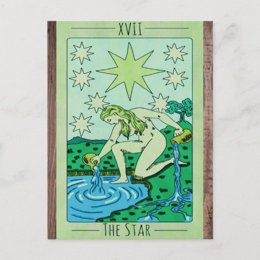 Die Star XVII Tarot-Karte Hauptarcana Postkarte (Vorderseite)